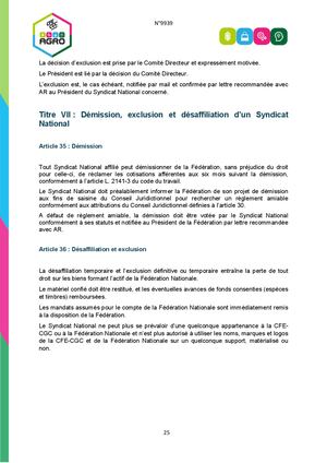 Art 36 Des Statuts Fédéraux