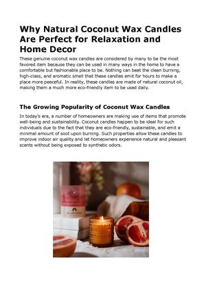 Why Natural Coconut Wax Candles Are Perfect For Relaxation And Home Decor