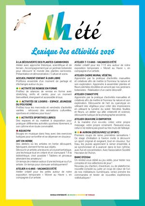 LH Été, le lexique des activités 2026