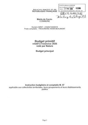 BUDGET PRIMITIF 2026 BUDGET PRINCIPAL