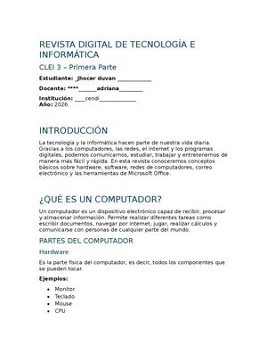 Revista Calameo Tecnologia Clei3