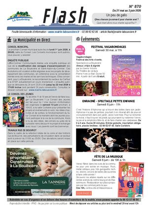 Flash N°870 du 21 mai au 3 juin 2026
