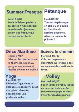 Planning éTé 2026