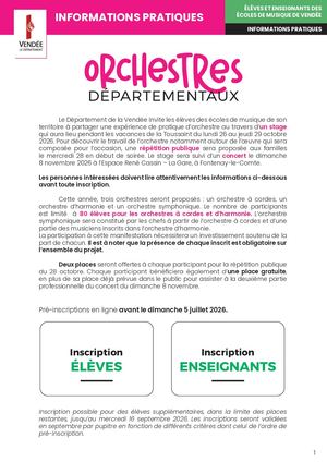 Inscription - Orchestres départementaux