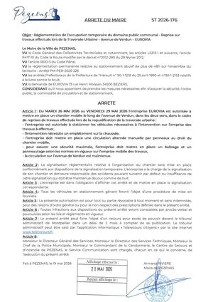 Arrêté 20 05 26