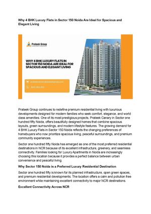 4 Bhk Luxury Flats In Sector 150 Noida