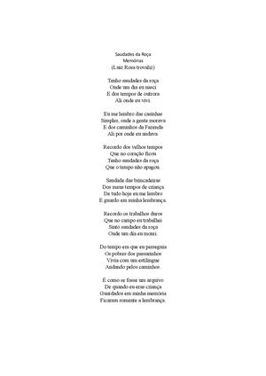 Saudades Da Roça (Memórias)