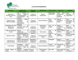 Plan De Entrenamiento Gmg