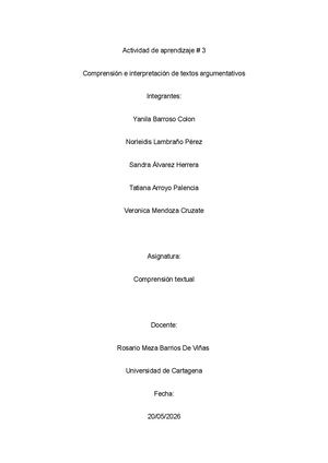 Actividad de  Comprensión