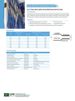 A1 C Clear Wire Splice Dual Wall Heat Shrink Tube For Wiring Harness Splice Protection Upmheatshrink Com