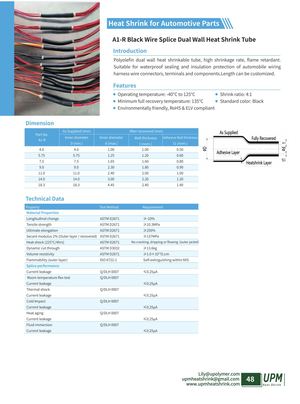 A1 R Black Wire Splice Dual Wall Heat Shrink Tube Upmheatshrink Com