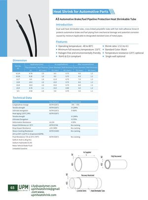 A3 Automotive Brakefuel Pipeline Protection Heat Shrinkable Tube Upmheatshrink Com