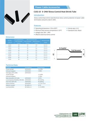 C102 10 6~24k V Stress Control Heat Shrink Tube Upmheatshrink Com