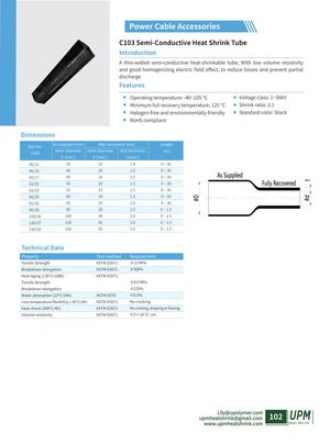 C103 Semi Conductive Heat Shrink Tube Upmheatshrink Com