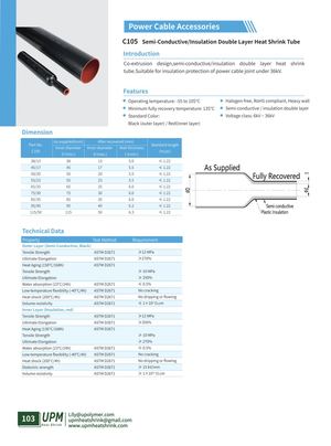 C105 Semi Conductive Insulation Double Layer Heat Shrink Tube Upmheatshrink Com