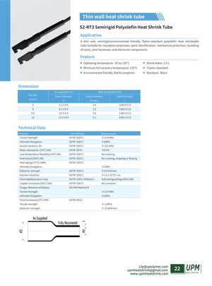 S2 Rt3 Semirigid Polyolefin Heat Shrink Tube