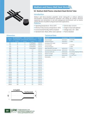 S3 Medium Wall Flame Retardant Heat Shrink Tube Upmheatshrink Com