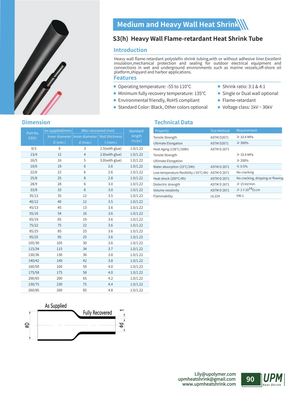 S3(h)heavy Wall Flame Retardant Heat Shrink Tube Ul Approved Upmheatshrink Com