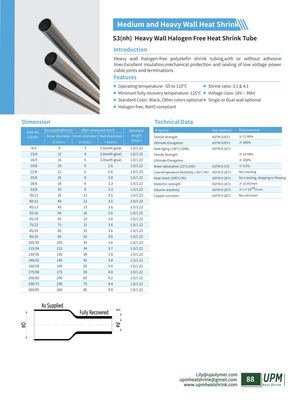 S3(nh)heavy Wall Halogen Free Heat Shrink Tube Ul486d Approved Upmheatshrink Com