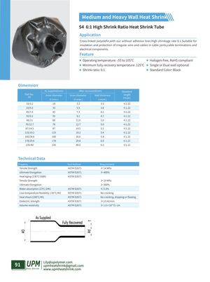 S4 61 High Shrink Ratio Heat Shrink Tube Upmheatshrink Com