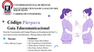 Guía Educomunicacional Código Púrpura Enfermería Bolívar