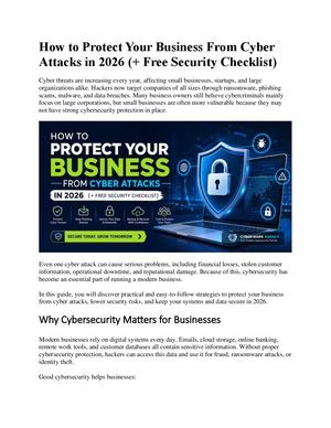 How To Protect Your Business From Cyber Attacks In 2026