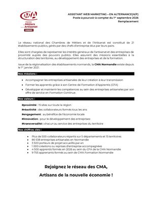 Offre Apprenti Assistant Web Marketing Caen 2026 2 1