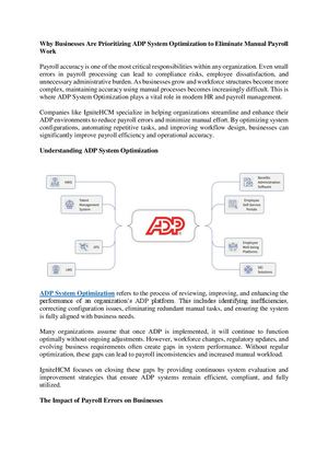 Adp System Optimization