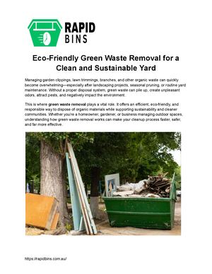 Eco-Friendly Green Waste Removal for a Clean and Sustainable Yard