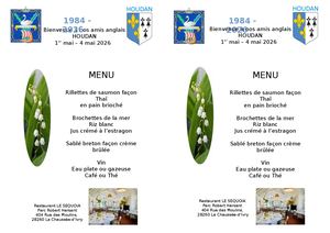 2026 Menu soirée Golf