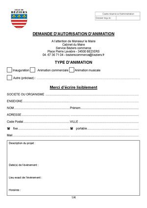 Demande Animation