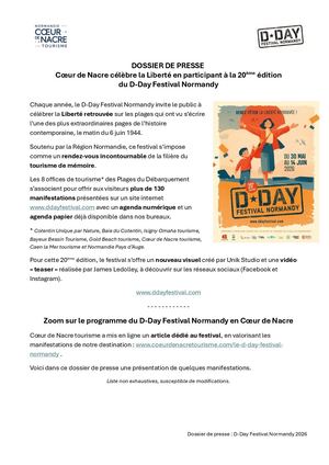 Dossier De Presse Le D Day Festival Normandy En Coeur De Nacre