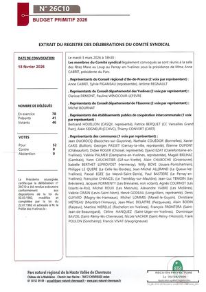 26c10 Délib Approbation Budget Primitif 2026
