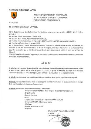 Arrêté 94 2026 Musicales Gourmandes