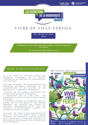 Livret de présentation des Animations et Stands - Entretiens de la Biodiversité 2026