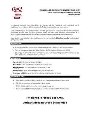 Offre Attaché Technique En Charge De Conseiller Les Entreprises Territoriales Flers 2 2