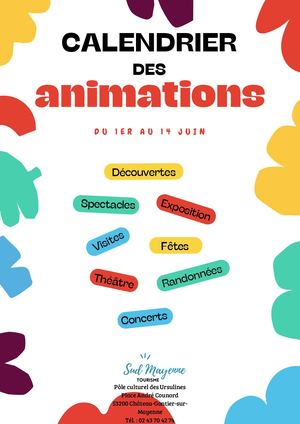 Calendrier Des Animations Du 1er Au 14 Juin