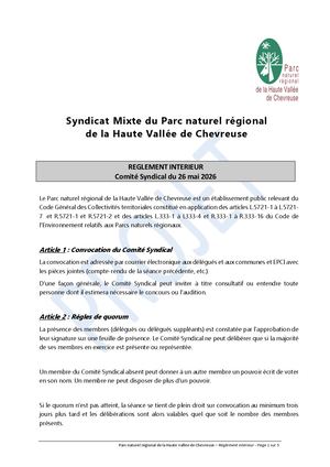 Projet Règlement Intérieur