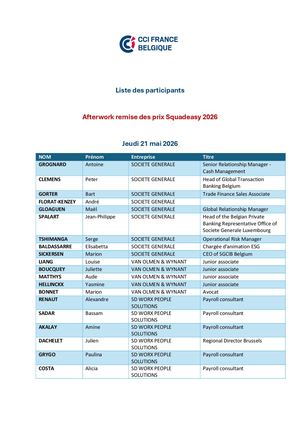 Liste Des Participants Afterwork Squadeasy
