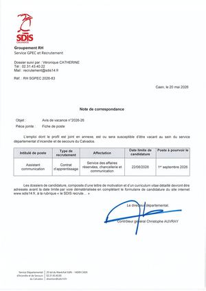 Avis 2026 25 Assistant Communication Contrat D'apprentissage