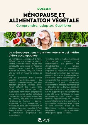 Dossier Ménopause