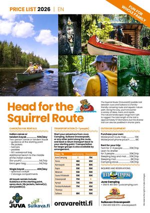 Squirrel Route Price List 2026