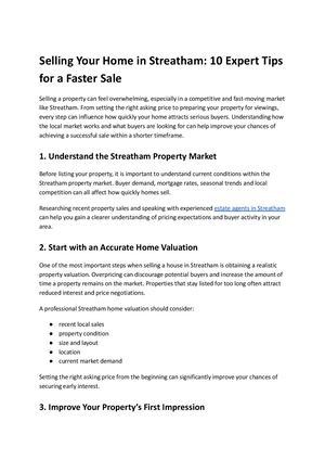 Selling Your Home In Streatham 10 Expert Tips For A Faster Sale
