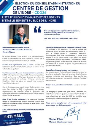Profession de foi - Election 2026 du CDG