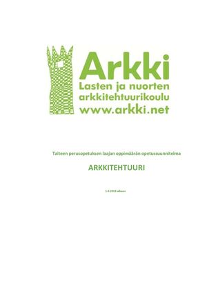 Arkki | Opetussuunnitelma 2018