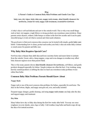 A Parent’s Guide To Common Baby Skin Problems And Gentle Care Tips