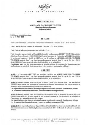 Arrêté 181-2026