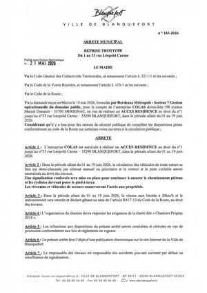 Arrêté n°183-2026