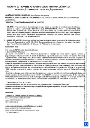 Termo Comcriar 006 2026