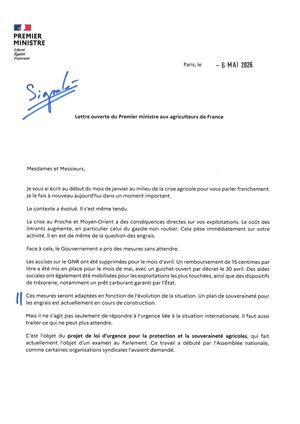 LETTRE AUX AGRICULTEURS